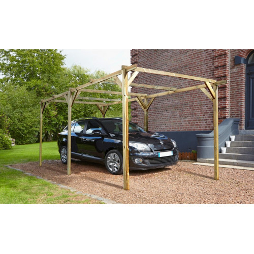 Cochera de madera CERLAND Henri para 1 coche 300 x 226 x 512 cm y 15.4 m²