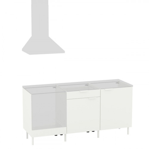 Cocina en kit Eleki blanca 3 módulos bajos L.180 x H.87 x P.58 cm