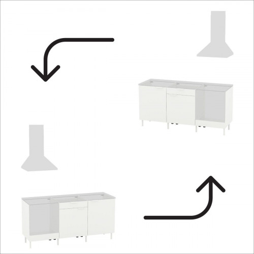 Cocina en kit Eleki blanca 3 módulos bajos L.180 x H.87 x P.58 cm