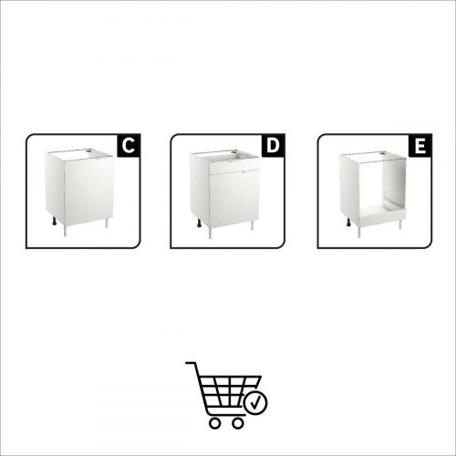 Cocina en kit Eleki blanca 3 módulos bajos L.180 x H.87 x P.58 cm