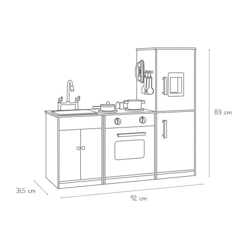 Cocinita grande de madera sostenible EuroVolter