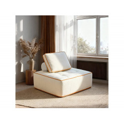 Coco Living Sillón Zen 1 plaza - blanco y naranja