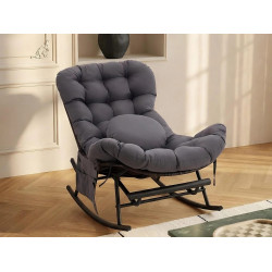 Cocon Pro - Mecedora con Reposapiés Retráctil - Sillón de Salón con Asiento Ancho y Cojín de Regalo - 115 kg - Para Jardín, Terraza, Salón