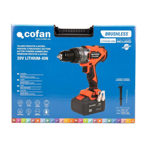 Cofan Taladro Percutor a Batería 20 V 150 Nm