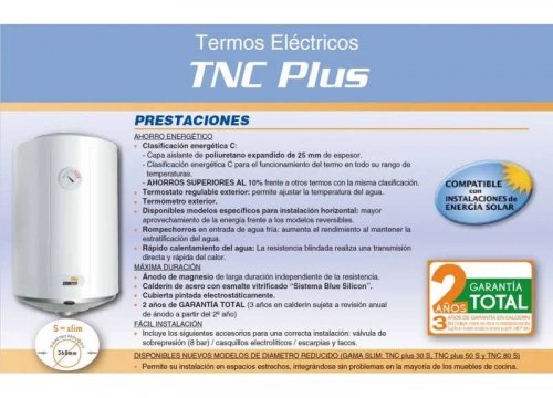 Cointra Termo eléctrico TNC Plus Horizontal