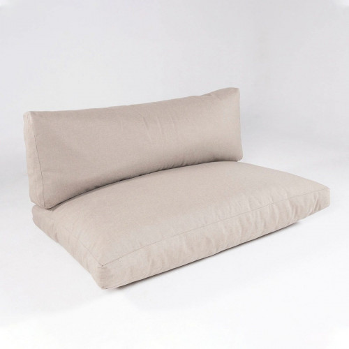 Cojín de asiento y respaldo para palet de exterior desenfundable en olefin marrón 250 g de alta calidad