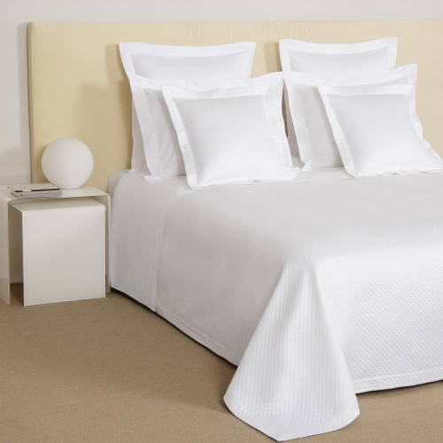 Colcha en piqué de algodón Hotel Melody Frette Blanco