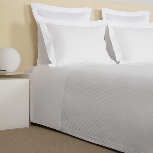 Colcha en piqué de algodón Hotel Melody Frette Blanco