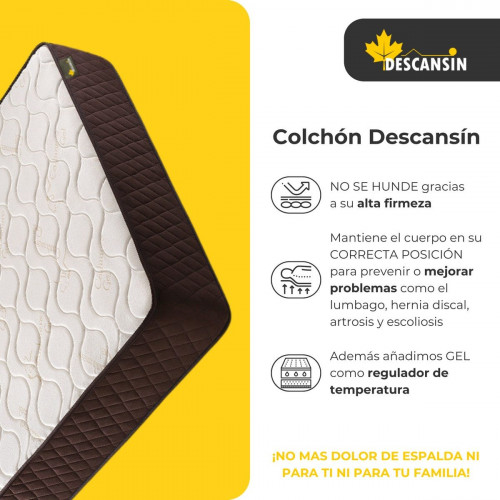 Colchón 150x200, Viscoelástico Alta Firmeza Descansin, Ideal para Personas con Dolores de Espalda, Premium, Tejido Transpirable y Antiacaros