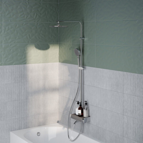 Columna de bañera monomando SENSEA Easy gris cromado