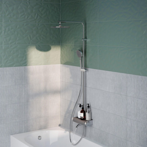Columna de bañera termostática SENSEA Easy gris cromado