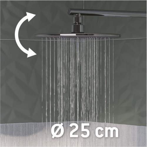 Columna de bañera termostática SENSEA Easy gris cromado
