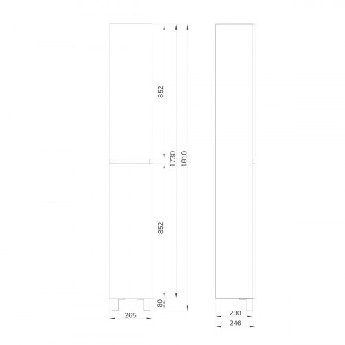 Columna de baño Espacio marrón 26.5x181x23 cm