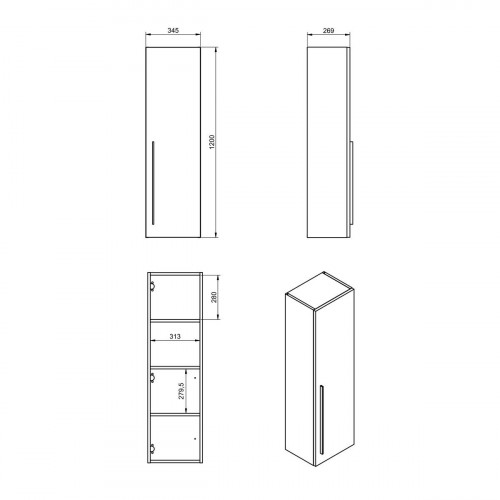Columna de baño Mia roble 35x120x27 cm