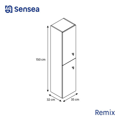 Columna de baño REMIX2 verde mate 35x150.6x31.8 cm