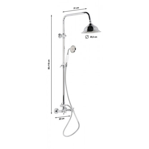 Columna de ducha bimando EDOUARD ROUSSEAU Retro cromado