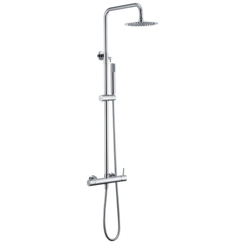 Columna de ducha con grifo monomando | Rociador Redondo acero inox. S.304 Ø20 cm | Extraplano Antical Acabado Cromo