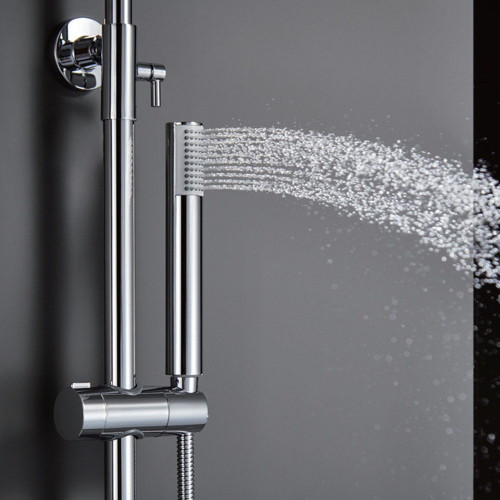 Columna de ducha con grifo monomando | Rociador Redondo acero inox. S.304 Ø20 cm | Extraplano Antical Acabado Cromo