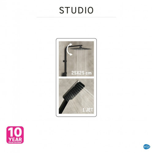 Columna de ducha con grifo monomando SENSEA Studio negro