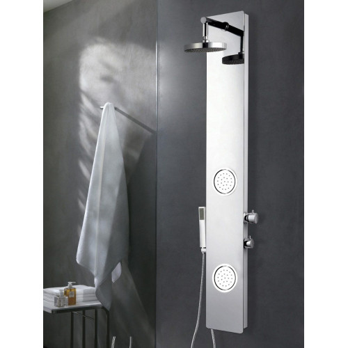 Columna de ducha hidromasaje monomando EDOUARD ROUSSEAU Gloss gris cromado