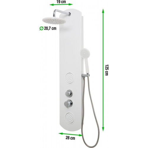 Columna de ducha hidromasaje monomando SENSEA Moa 3 blanco