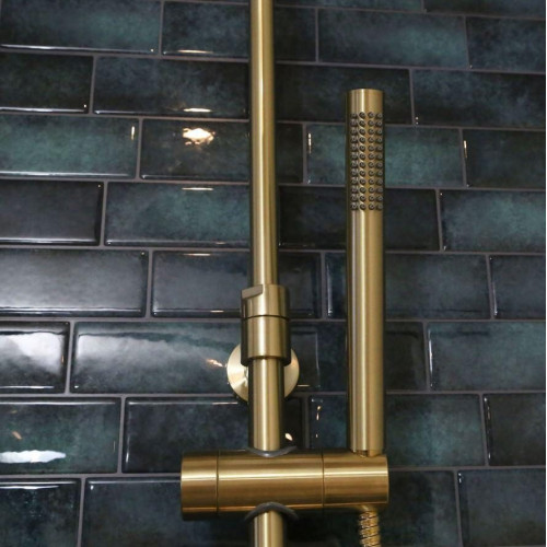 Columna de ducha monomando ESSEBAGNO ENVOL II cobre cepillado