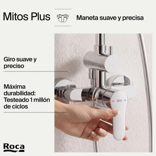 Columna de ducha monomando ROCA Mitos Plus cromado