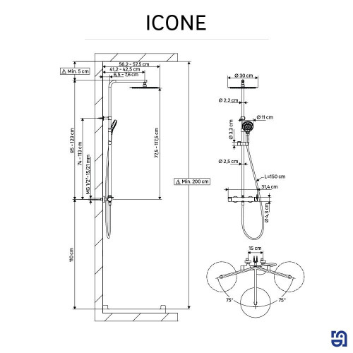 Columna de ducha monomando SENSEA Icone cromado