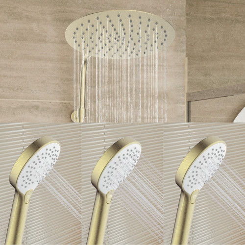 Columna de ducha monomando SENSEA ICONE dorado cepillado