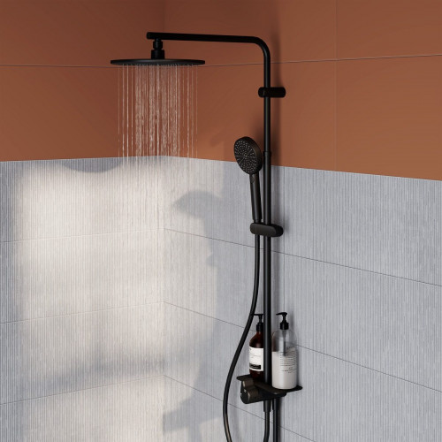 Columna de ducha sin grifo SENSEA Easy negro