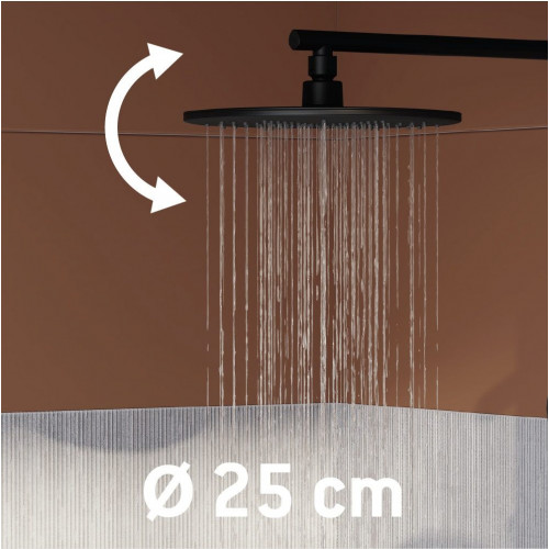 Columna de ducha sin grifo SENSEA Easy negro