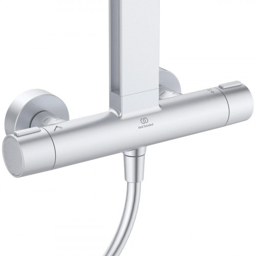 Columna de ducha termostática IDEAL STANDARD Alu+ plata cepillado