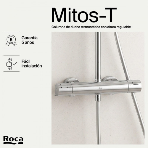 Columna de ducha termostática ROCA Mitos cromado