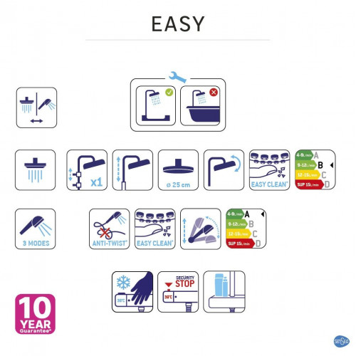 Columna de ducha termostática SENSEA Easy negro