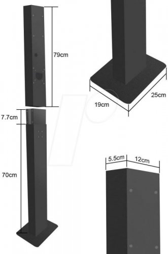 Columna de montaje, para estaciones de carga Wallbox, 149 cm, ne