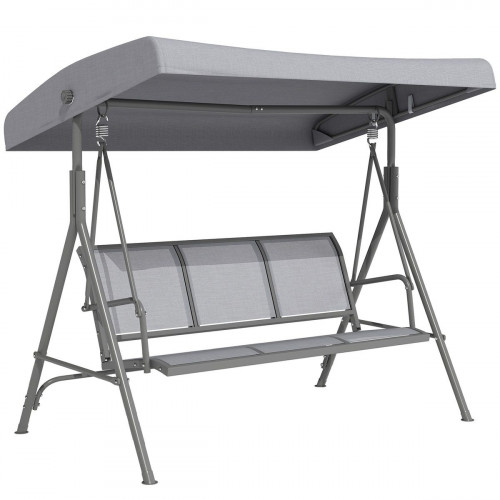 Columpio de Jardín Outsunny Acero, Poliéster Gris 175x118x159 cm