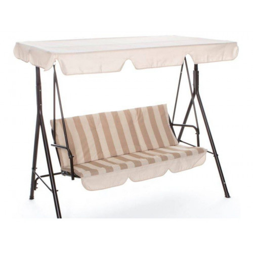 Columpio de tres plazas 170x110x153 cm beige con estructura de hierro - Sicilia