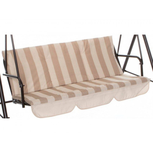 Columpio de tres plazas 170x110x153 cm beige con estructura de hierro - Sicilia