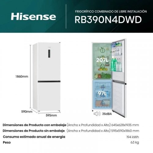 Combi Hisense RB390N4DWD