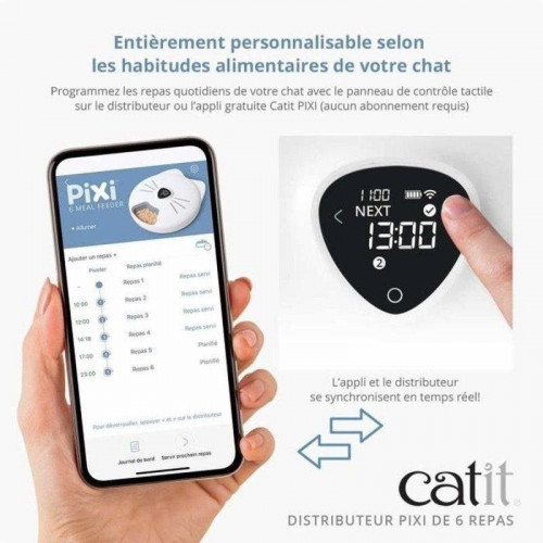 Comedero automático para gatos Catit Pixi Smart pantalla táctil LCD Wi-Fi 2.4 GHz