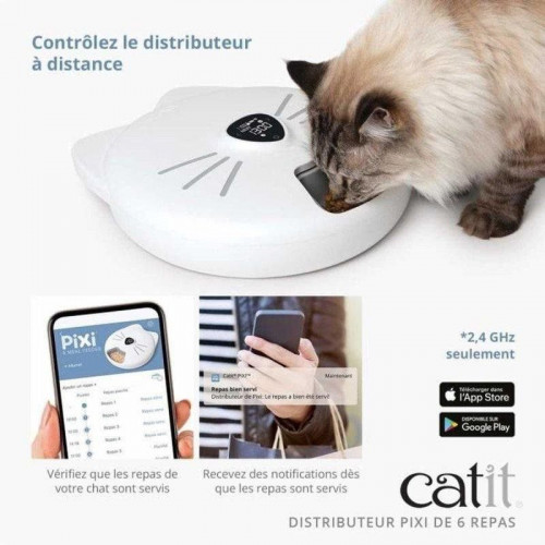 Comedero automático para gatos Catit Pixi Smart pantalla táctil LCD Wi-Fi 2.4 GHz