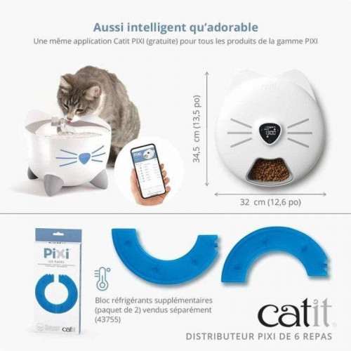 Comedero automático para gatos Catit Pixi Smart pantalla táctil LCD Wi-Fi 2.4 GHz