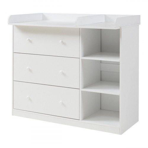 Cómoda Beldinupp con cambiador extraíble 3 cajones 93x110x55cm - Blanco [en.casa]