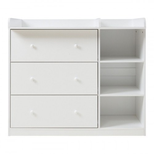 Cómoda Beldinupp con cambiador extraíble 3 cajones 93x110x55cm - Blanco [en.casa]