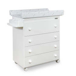 Cómoda con Bañera y cambiador bebé (4 cajones) Micuna Basic Blanco