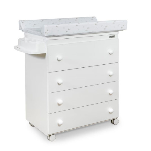 Cómoda con Bañera y cambiador bebé (4 cajones) Micuna Basic Blanco