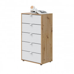 Cómoda GARONA con 5 cajones 109x61x40cm roble/blanco