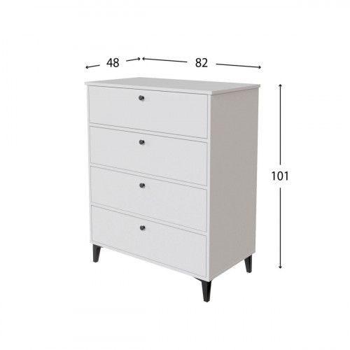 Cómoda Home Limia blanca con 4 cajones de 82x101x48 cm