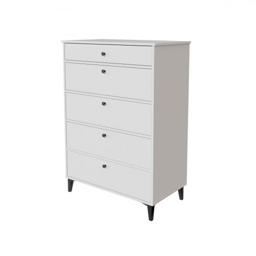 Cómoda Home Limia blanca con 5 cajones de 82x115x48 cm