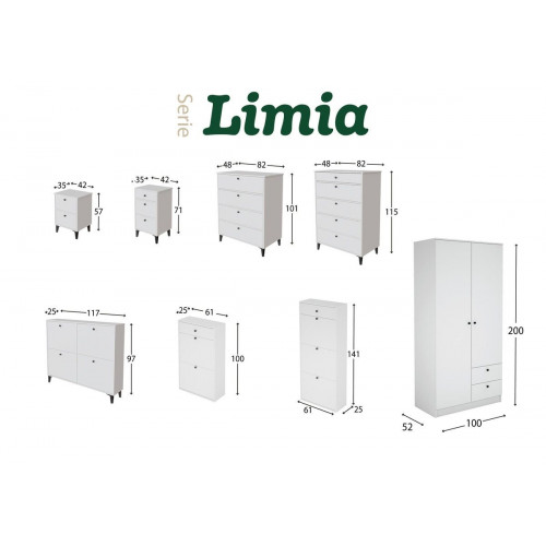Cómoda Home Limia blanca con 5 cajones de 82x115x48 cm